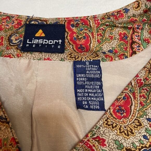 Vintage Liz Sport Petitie Paisley Pattern Vest Size S - Picture 5 of 11